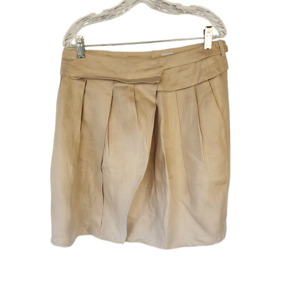 PAUW  Sand Brown Ramie Wrap Skirt 3 - Picture 1 of 6